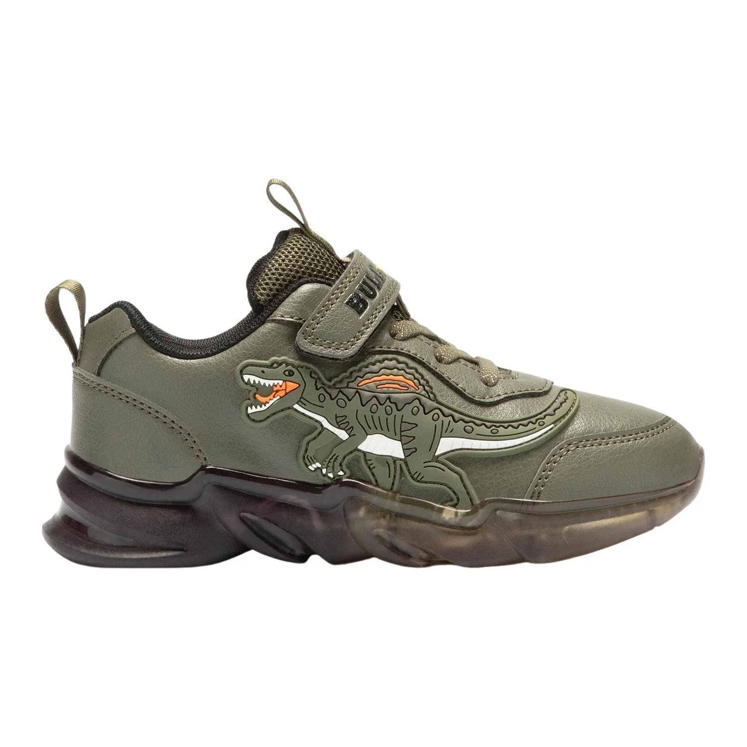 Bull Boys DNAL3396 (AS42) Spinosauro Khaki Green Elastic Lace Light Up Trainers - Image 46