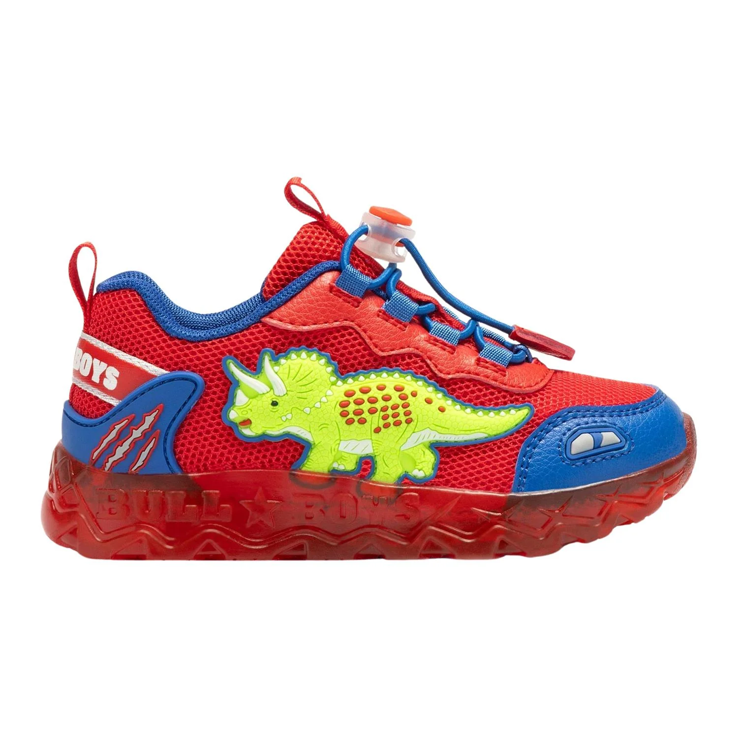 Bull Boys DNAL4501 Triceratopo Red Light Up Dinaosaur Mesh Trainers - Image 5