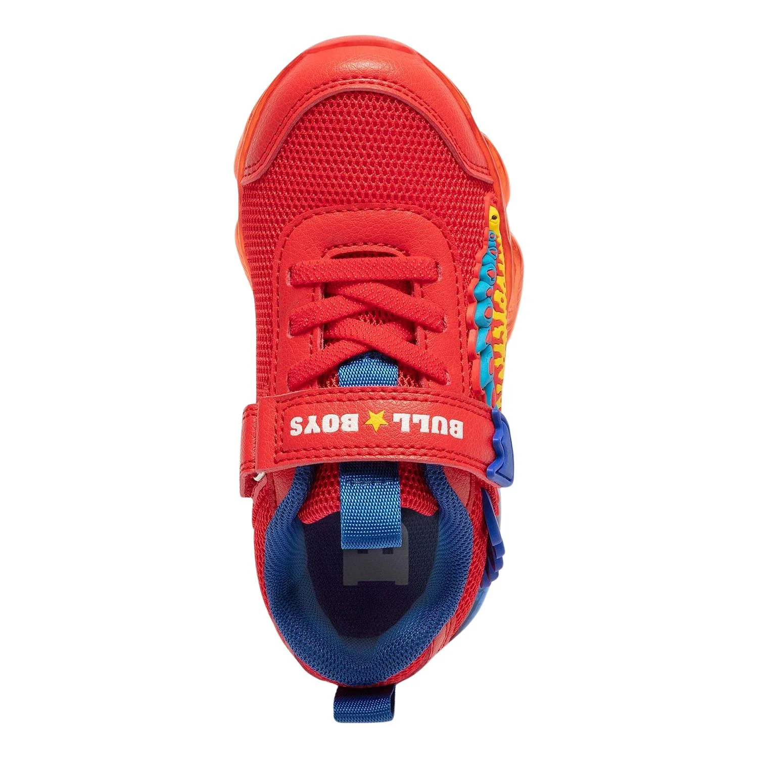 Bull Boys Stegosauro Dinosaur Red Mesh Light Up Flashing Trainers Shoes - Image 2