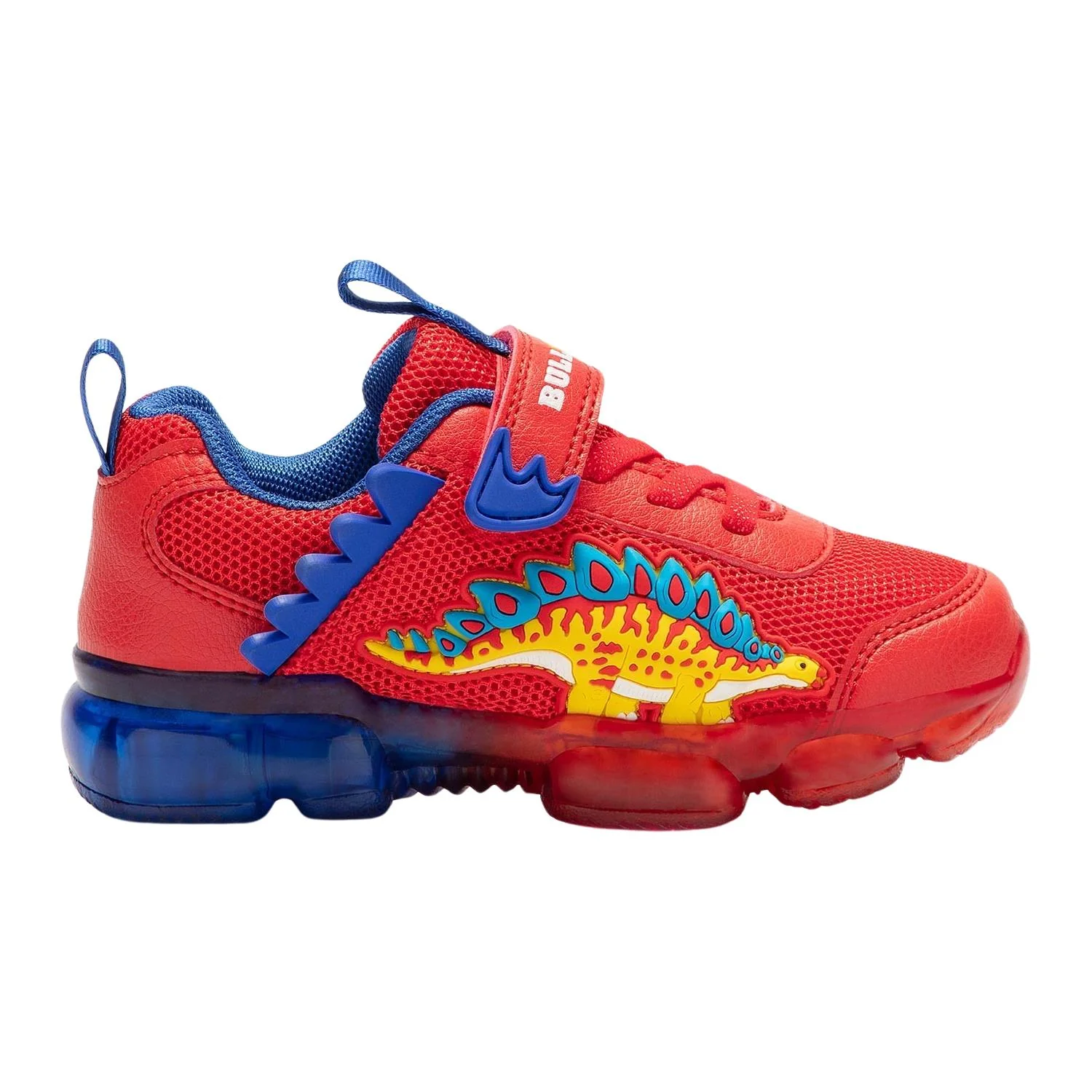 Bull Boys Stegosauro Dinosaur Red Mesh Light Up Flashing Trainers Shoes - Image 3