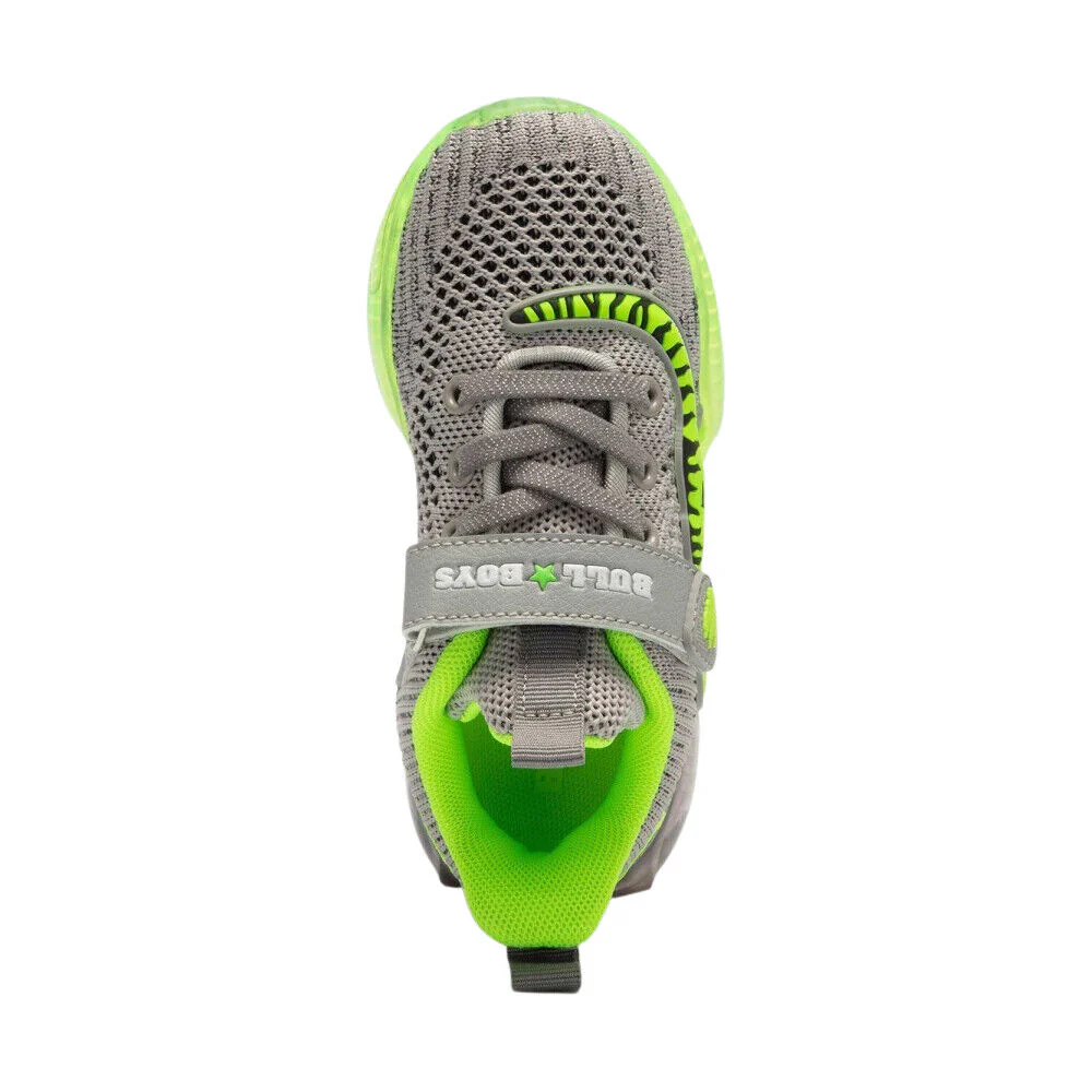 Bull Boys T-Rex Dinosaur Grey/Green Light Up Flashing Trainers Shoes - Image 3