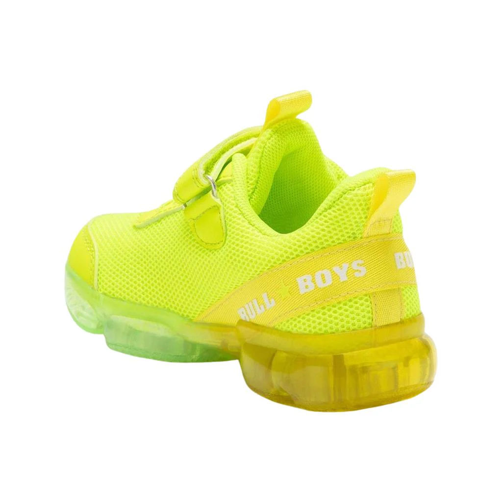 Bull Boys T-Rex Dinosaur Lime Green Light Up Flashing Trainers Shoes - Image 2