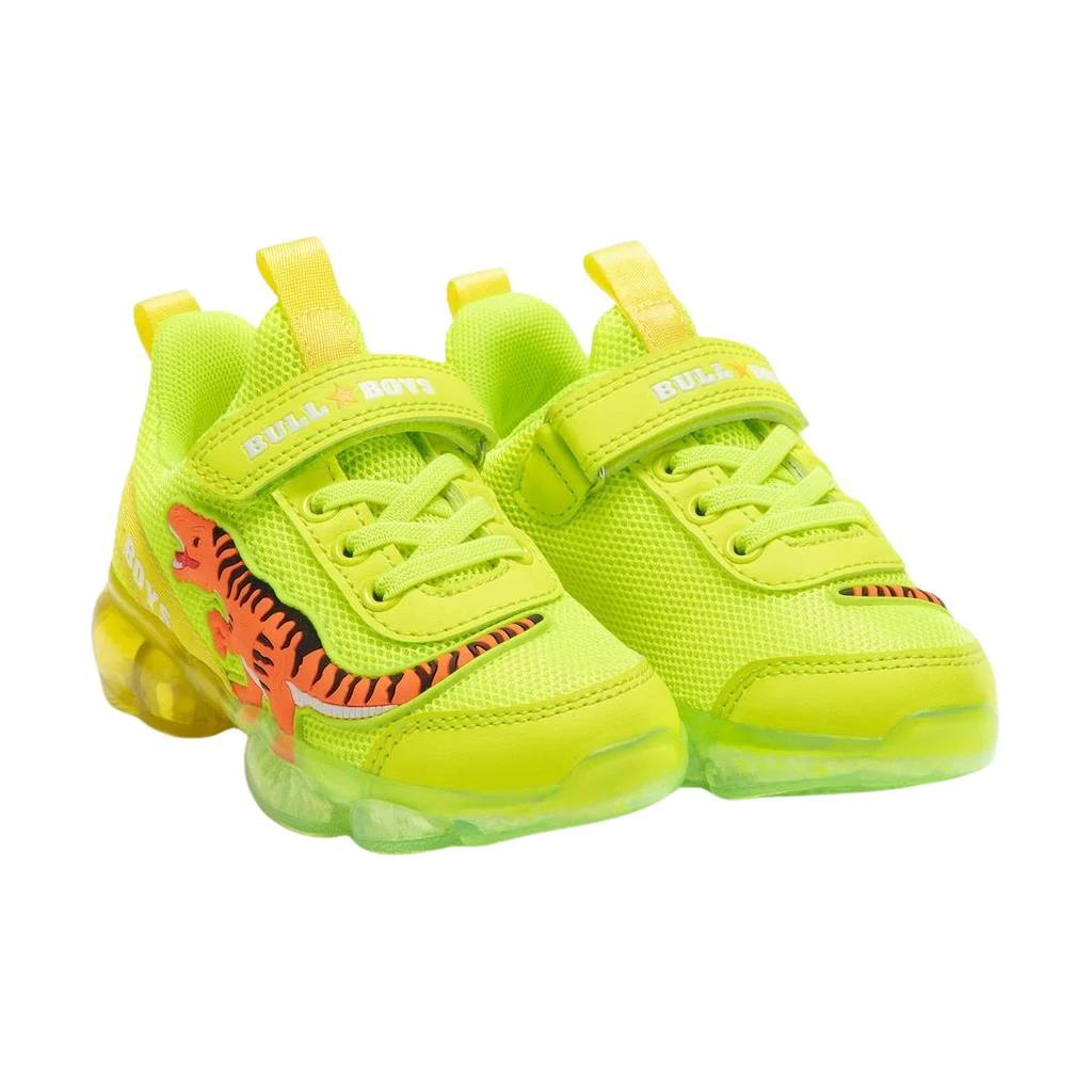 Bull Boys T-Rex Dinosaur Lime Green Light Up Flashing Trainers Shoes - Image 3