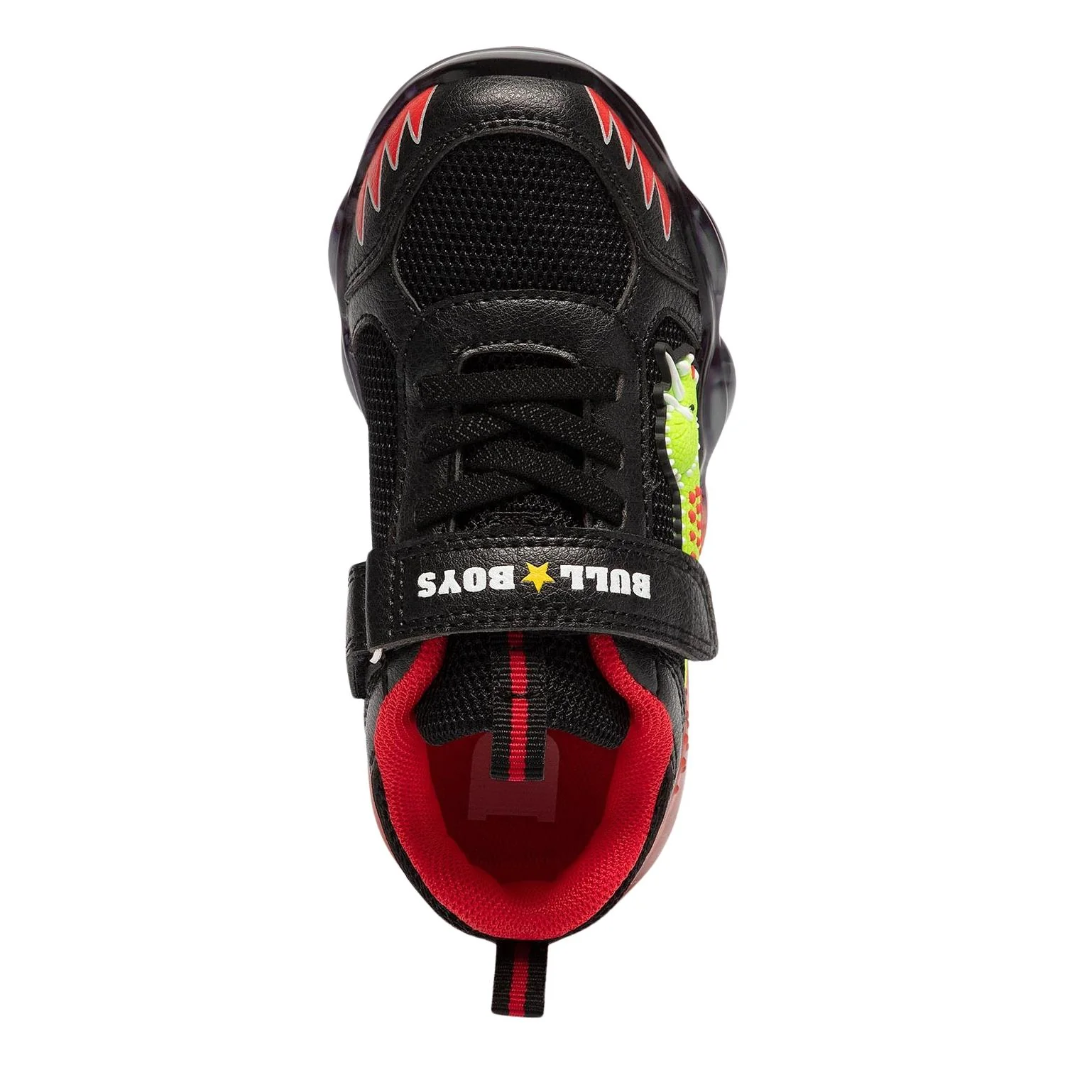 Bull Boys Triceratopo Dinosaur Black Light Up Flashing Trainers Shoes - Image 4