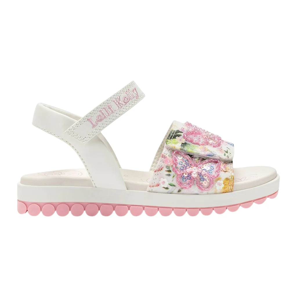 Lelli Kelly Serena Canvas Pink White Sandals LK5501 - Image 2