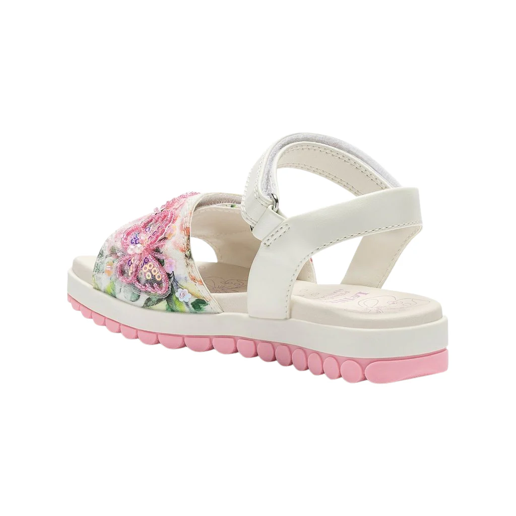 Lelli Kelly Serena Canvas Pink White Sandals LK5501 - Image 4