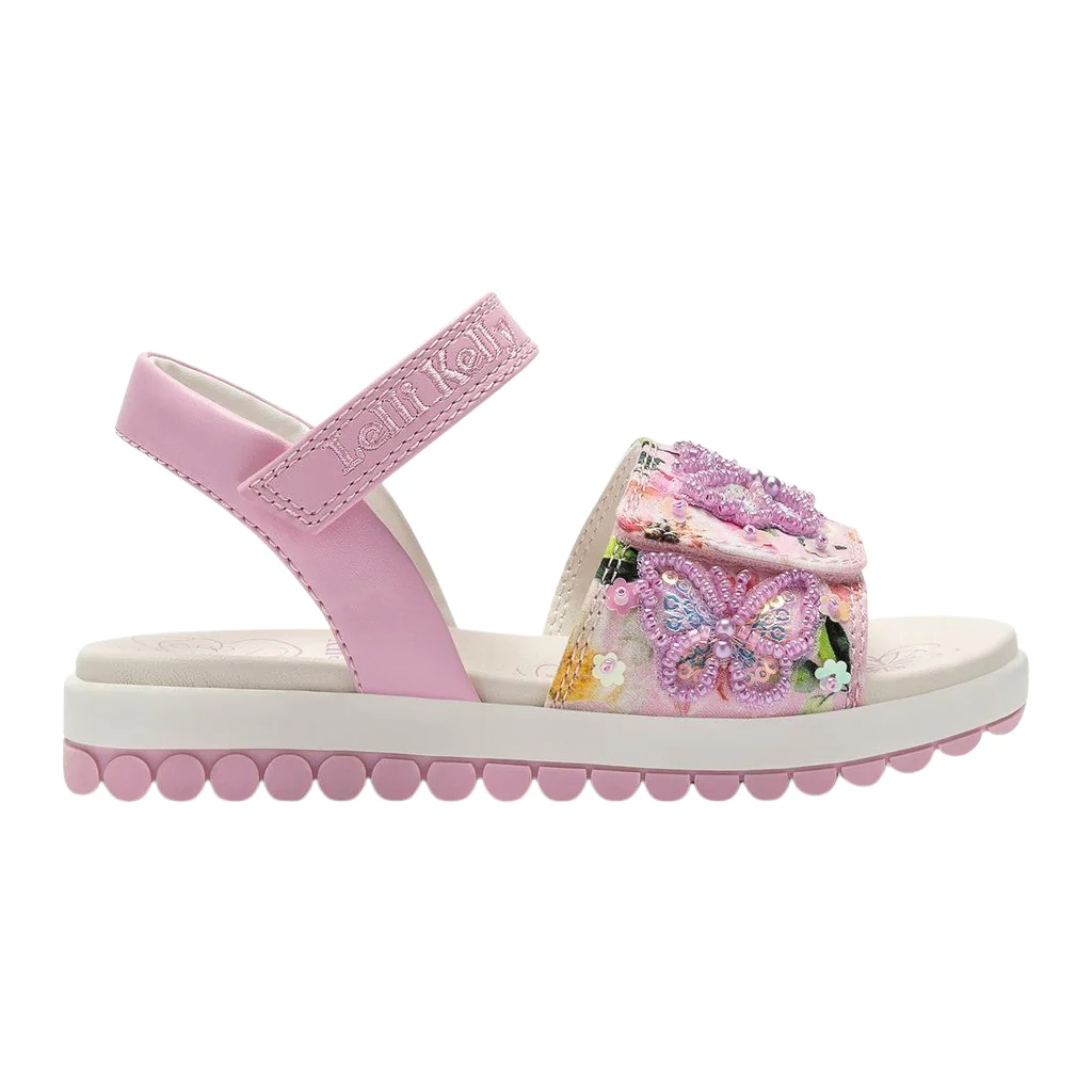 Lelli Kelly Serena Canvas Pink White Sandals LK5501 - Image 6
