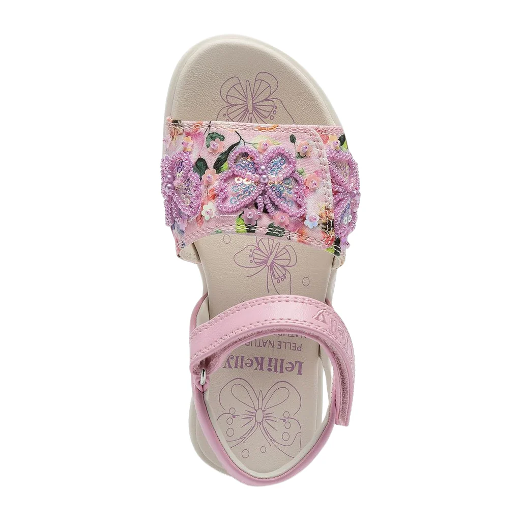 Lelli Kelly Serena Canvas Pink White Sandals LK5501 - Image 7