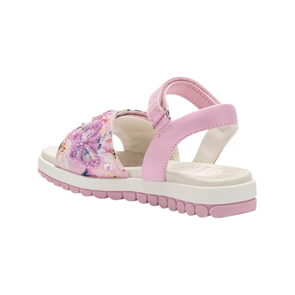 Lelli Kelly Serena Canvas Pink White Sandals LK5501 - Image 8