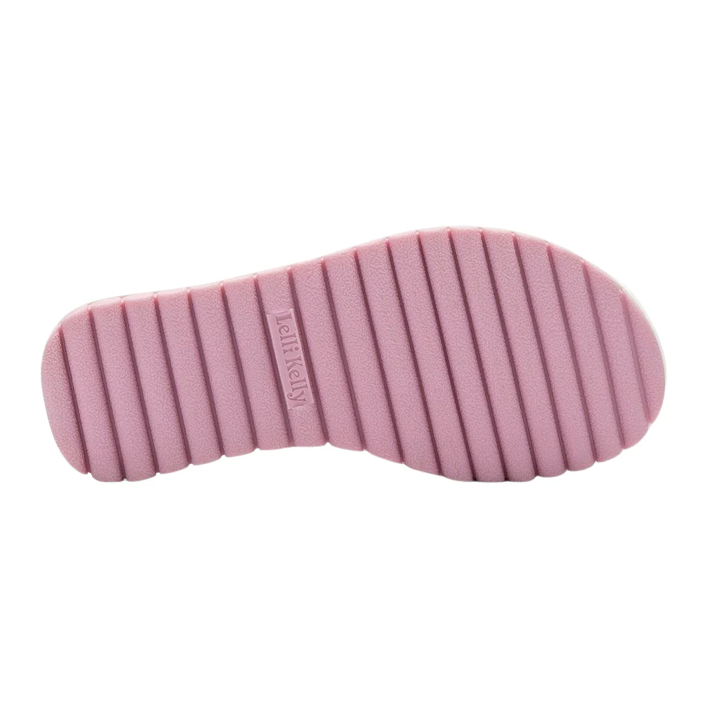 Lelli Kelly Serena Canvas Pink White Sandals LK5501 - Image 9