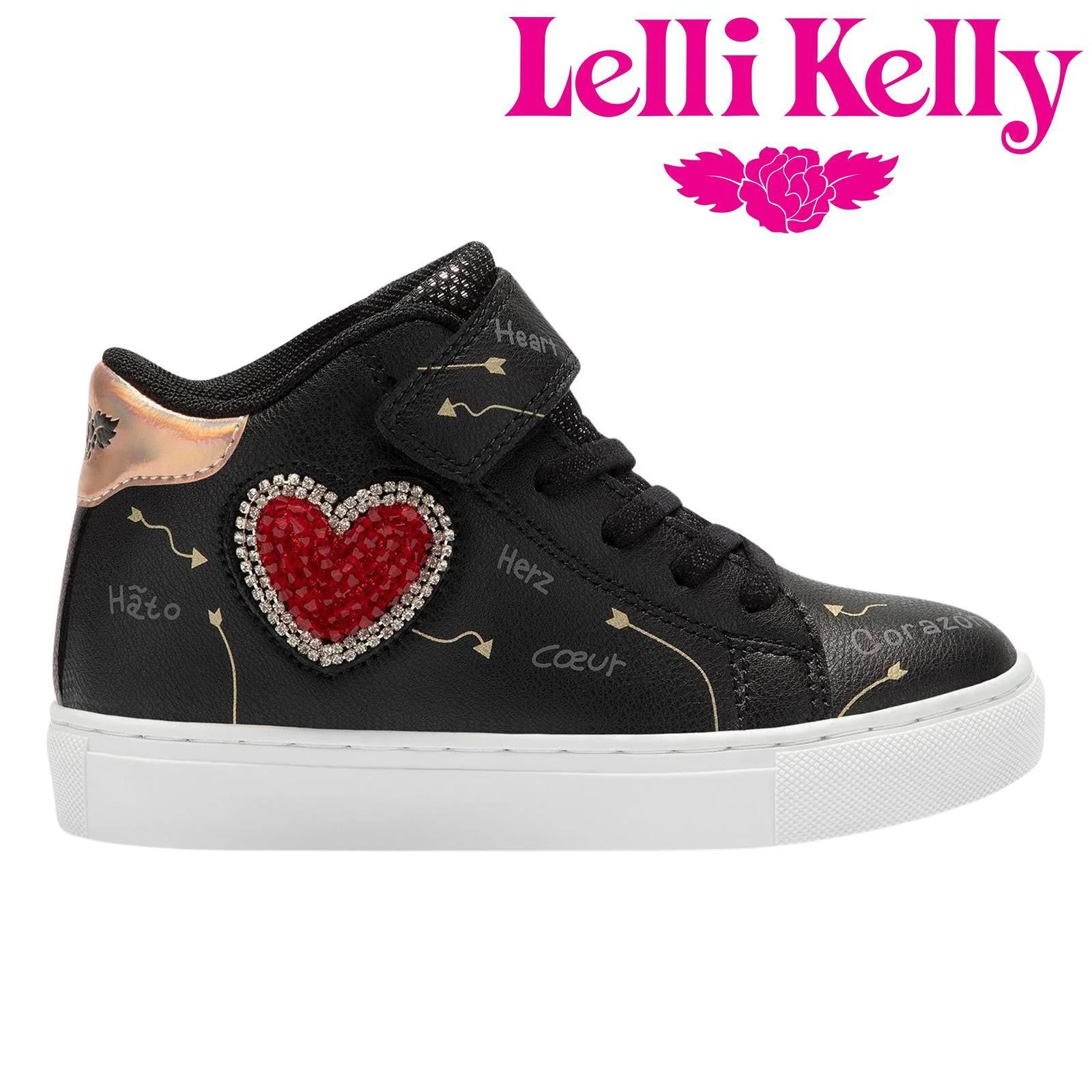 Lelli Kelly LK2255 (AB01) Love Mid Nero Heart Ankle Hi-Tops Boots - Image 2