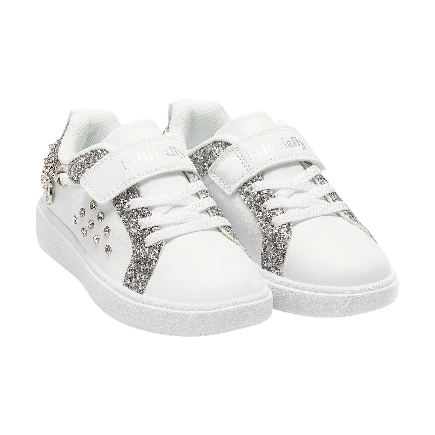 Lelli Kelly LK3410 (AA71) Gioiello White Silver Glitter Bracelet Trainers - Image 17