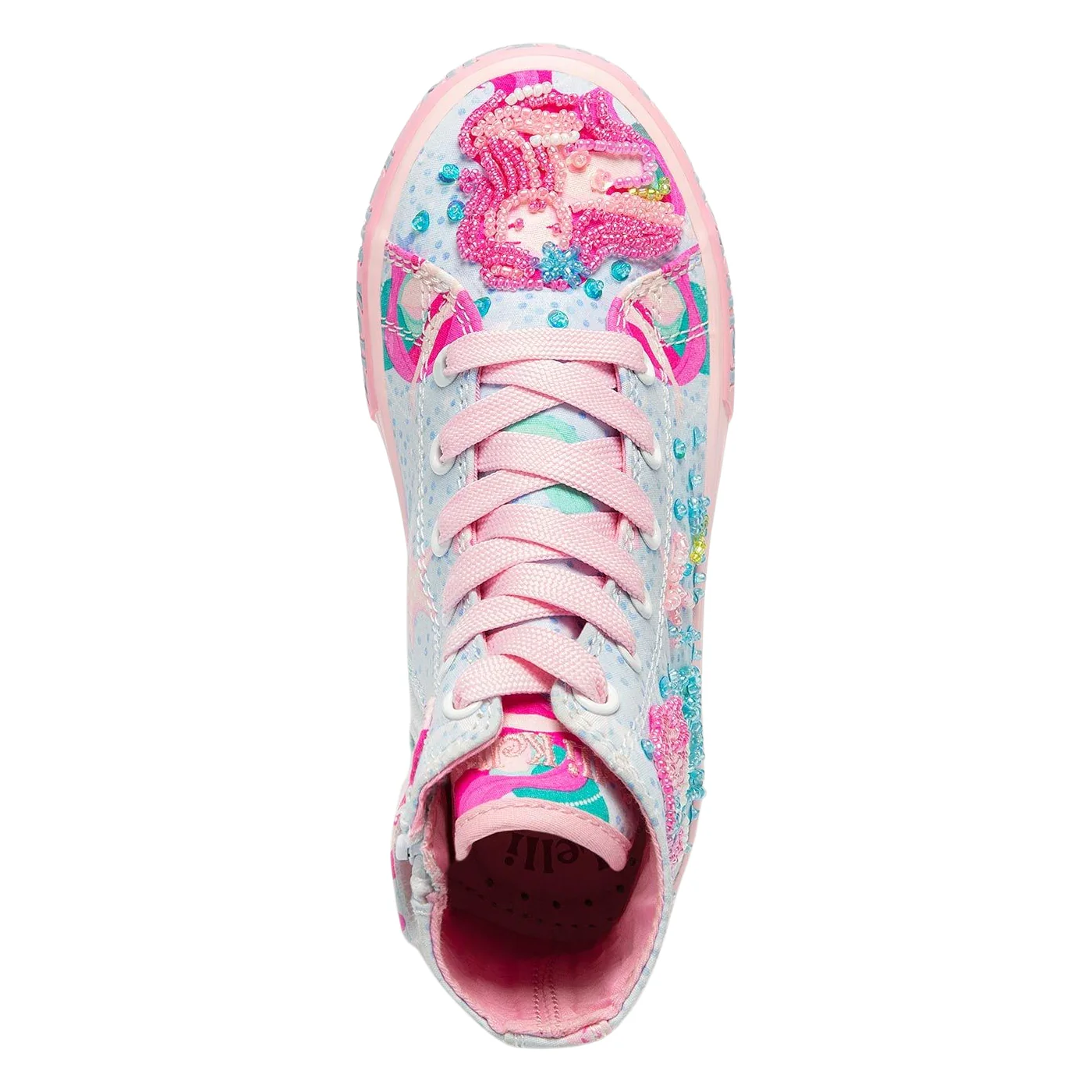 Lelli Kelly LK3489 (BF02) Sirenetta Mid Blue Mermaid Canvas Baseball Boots - Image 4