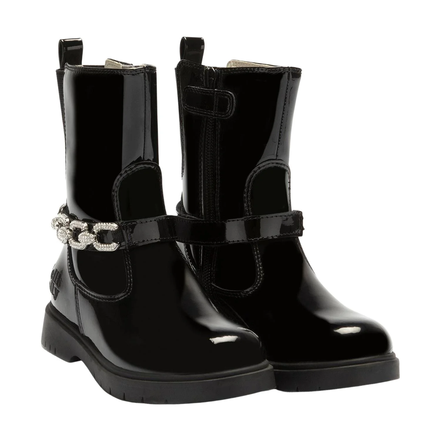 Lelli Kelly LK3719 (DB01) Marion Mid Black Patent Leather Long Ankle Boots - Image 6