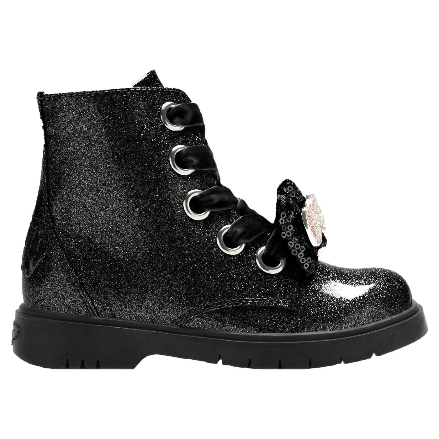 Lelli Kelly LK3736 (SB01) Fior Di Fiocco Black Glitter Diamante Bow Boots - Image 12