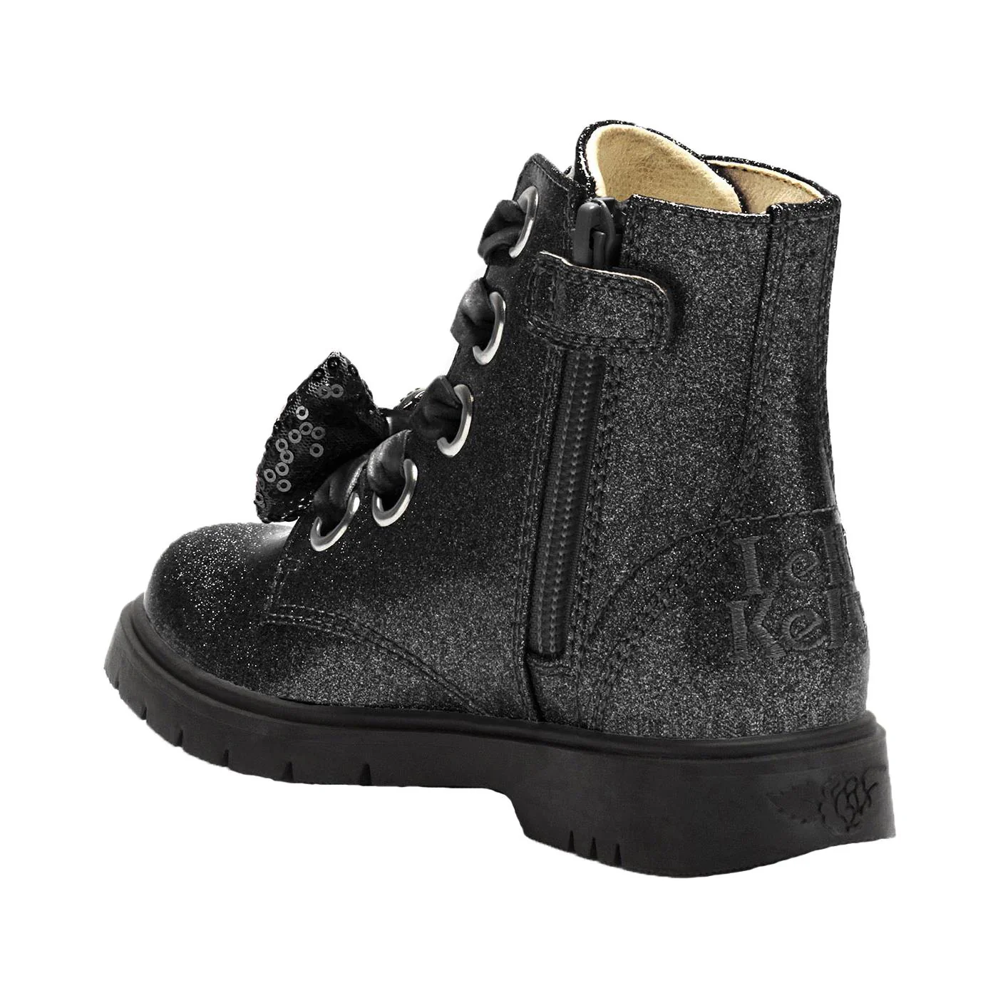 Lelli Kelly LK3736 (SB01) Fior Di Fiocco Black Glitter Diamante Bow Boots - Image 34