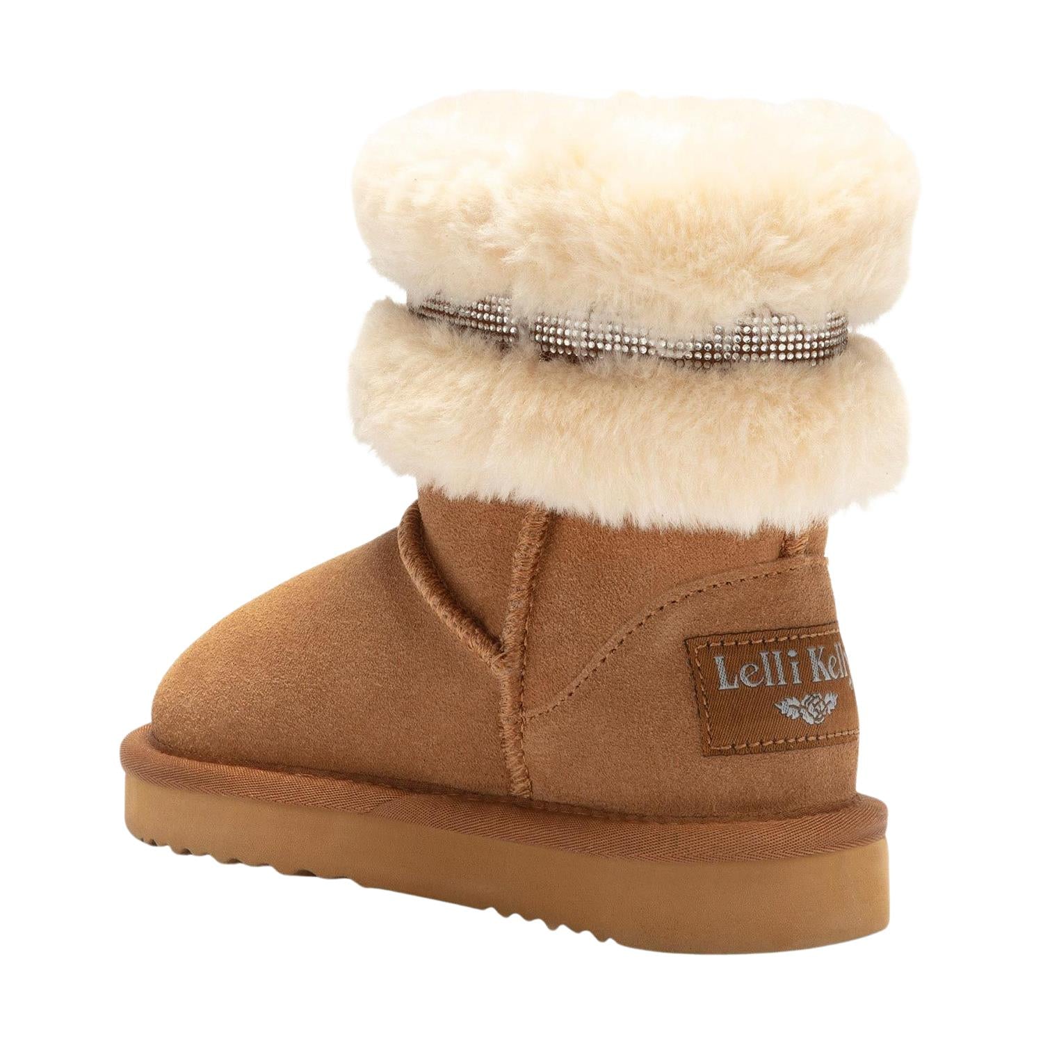Lelli Kelly LK3766 (EJ01) Michelle Brown Suede Diamante Cuff Warm Lined Boots - Image 3