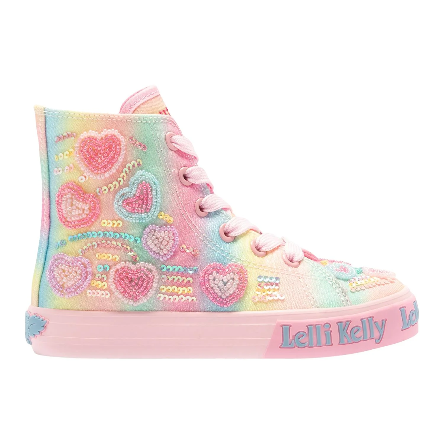 Lelli Kelly LK3863 (BX02) Myla Mid Multi Fantasy Heart Rainbow Baseball Boots - Image 22