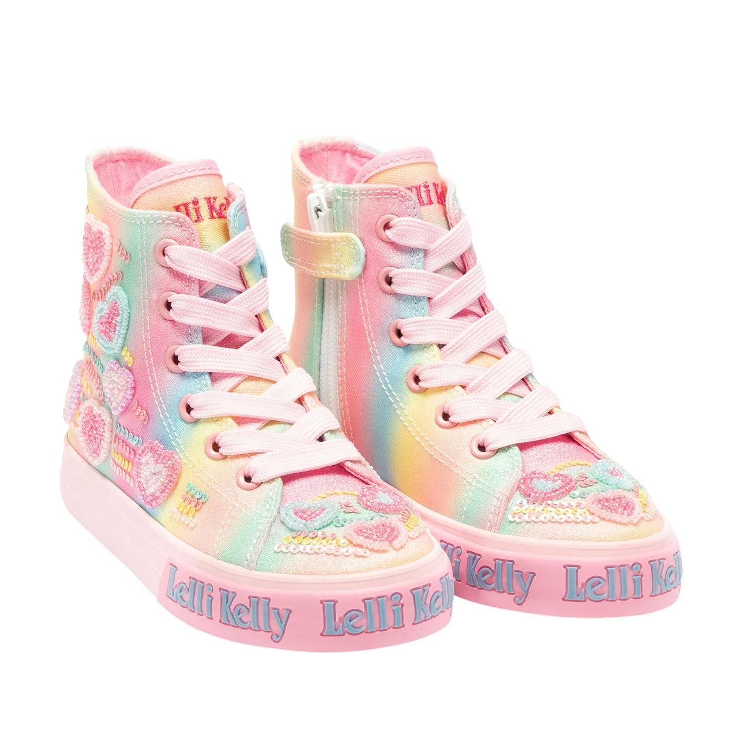 Lelli Kelly LK3863 (BX02) Myla Mid Multi Fantasy Heart Rainbow Baseball Boots - Image 29