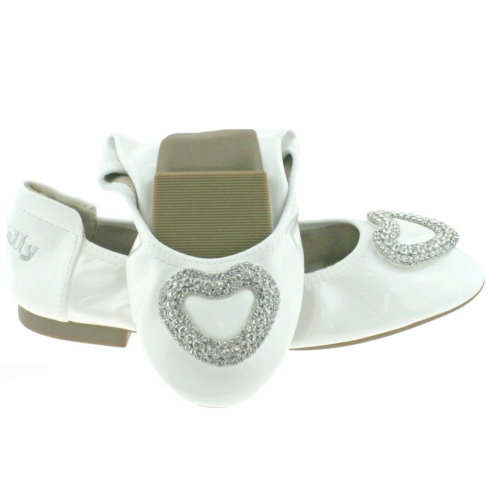 Lelli Kelly LK4108 (AA01) Bianco Patent Heart Magiche Shoes - Image 3
