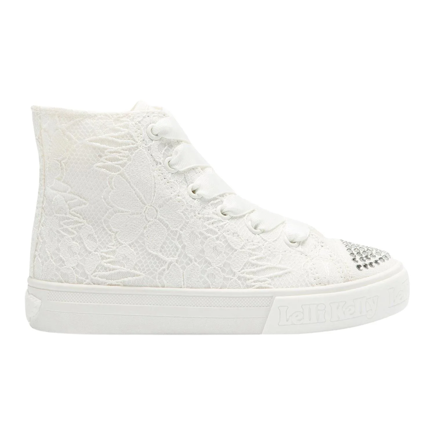 Lelli Kelly LK4177 (BI01) Clizia White Lace Diamante Baseball Boots - Image 53