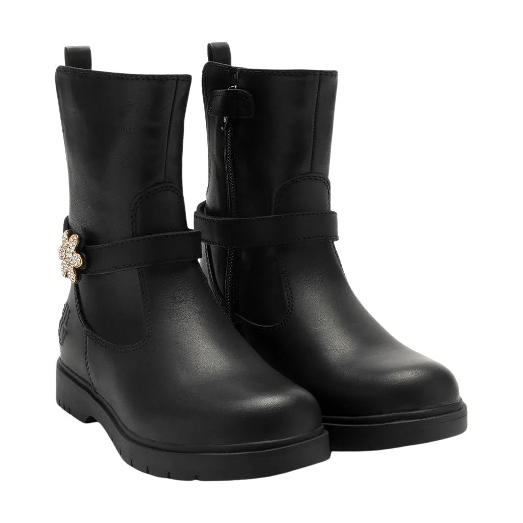 Lelli Kelly LK4340 (NE01) Alyssa C00 Black Leather Diamante Flower Ankle Boots - Image 2