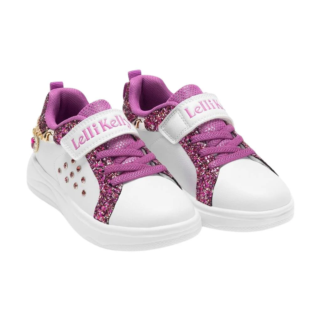 Lelli Kelly LK4400 (BIP0) Gioiello White/Purple Chain Bracelet Trainers - Image 4