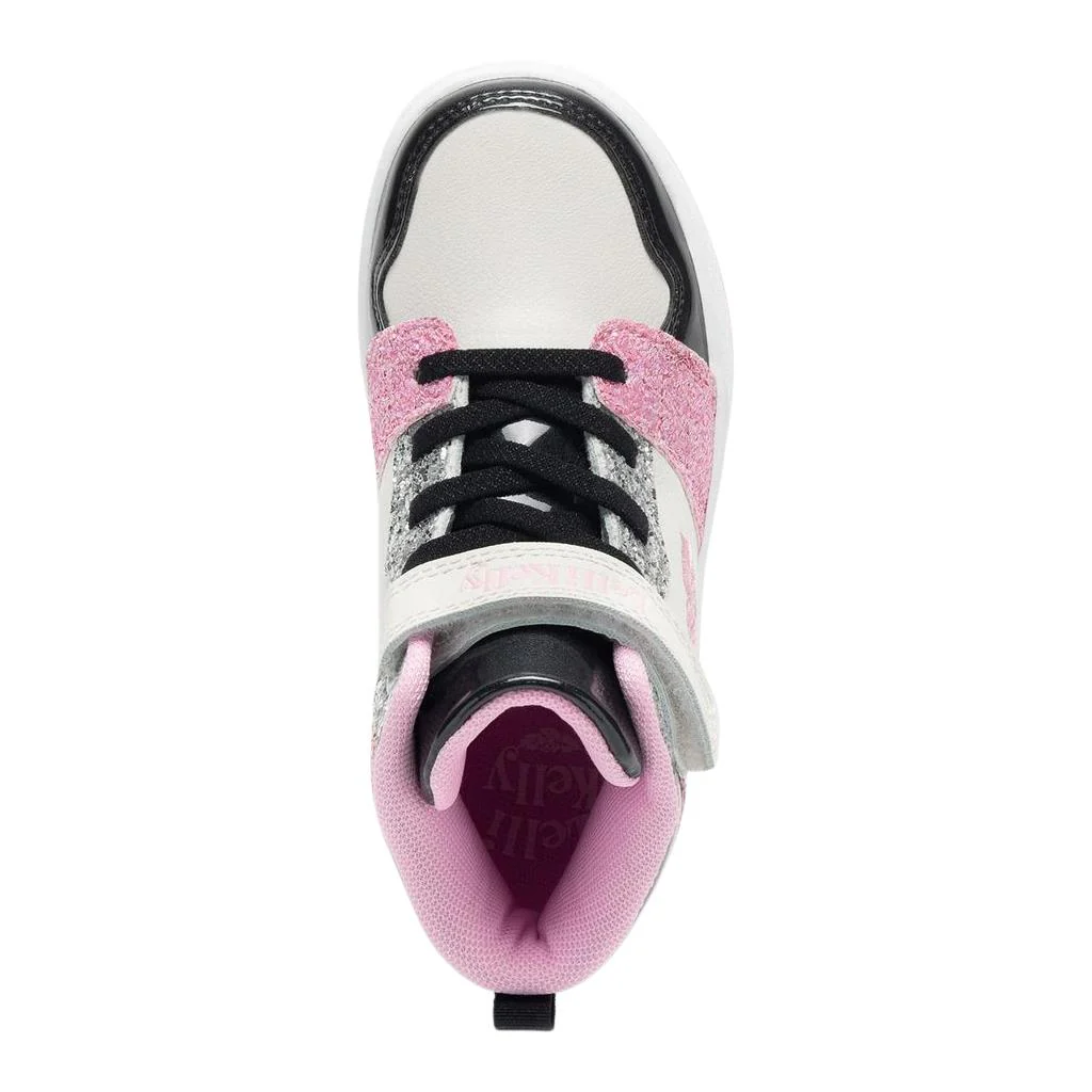 Lelli Kelly LK4416 (NEAV) Gaia White Black Pink Glitter Ankle Boots - Image 4