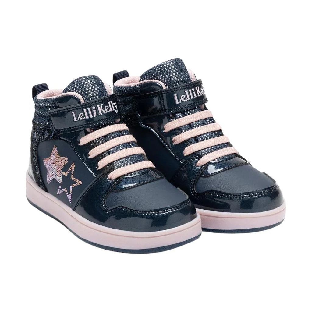 Lelli Kelly LK4440 (BL01) Grace Blue Pink Star Water Resistant Ankle Boots - Image 2