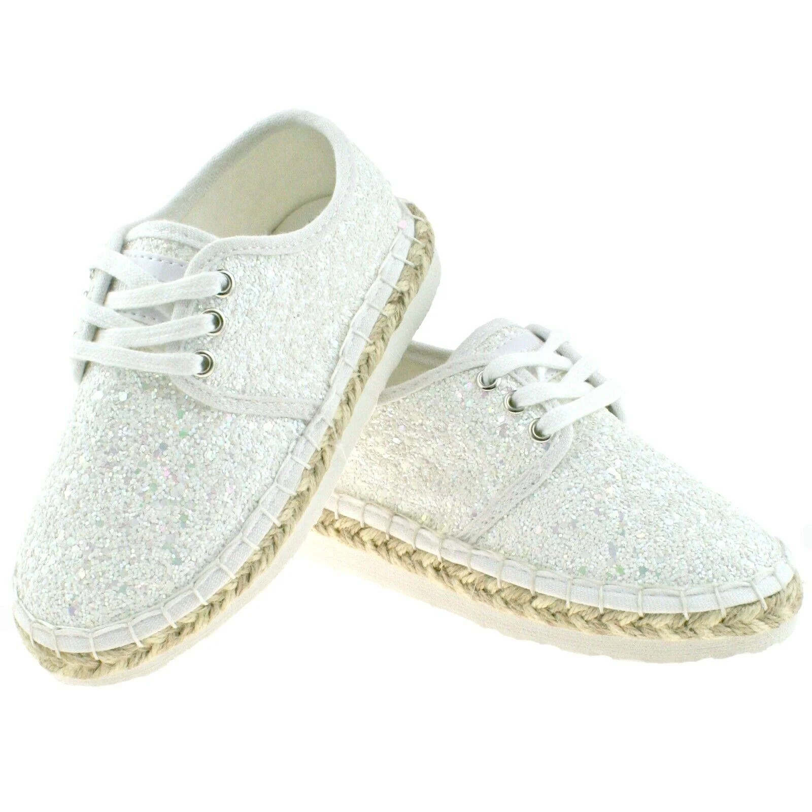 Lelli Kelly LK4608 (LA01) Bianco Glitter Ibiza Lightweight Espadrille Shoes - Image 4