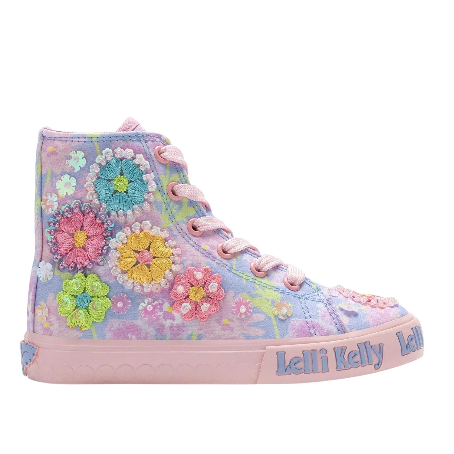 Lelli Kelly Eloise Mid Lilac Canvas Baseball Boots LK4910