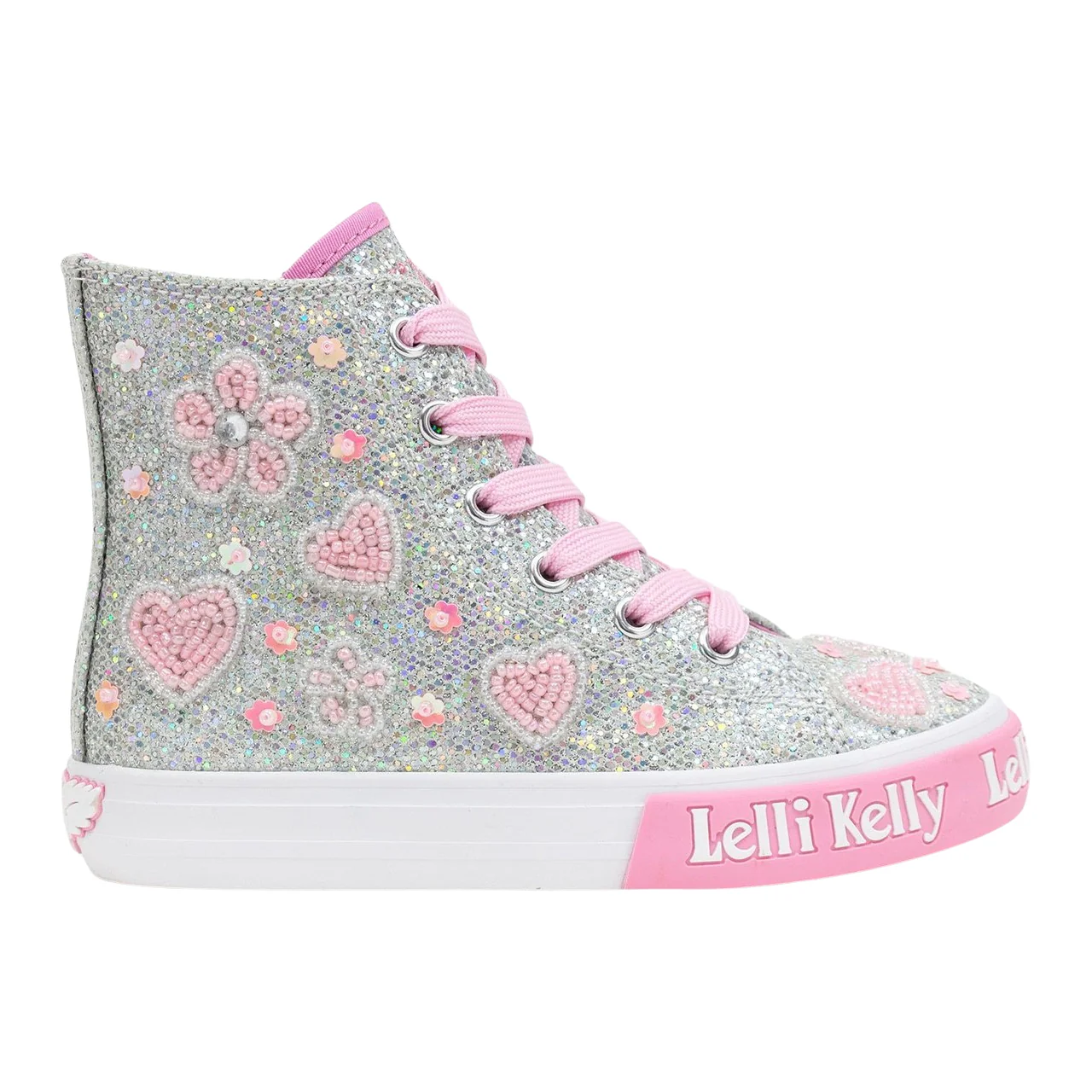 Lelli Kelly Cressida Silver Glitter Baseball Boots LK4923 (AG01)