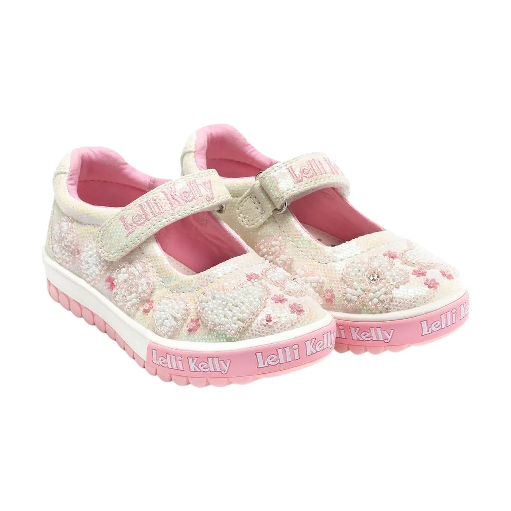 Lelli Kelly LK4924 (BI01) Cressida White Glitter Canvas Shoes - Image 3