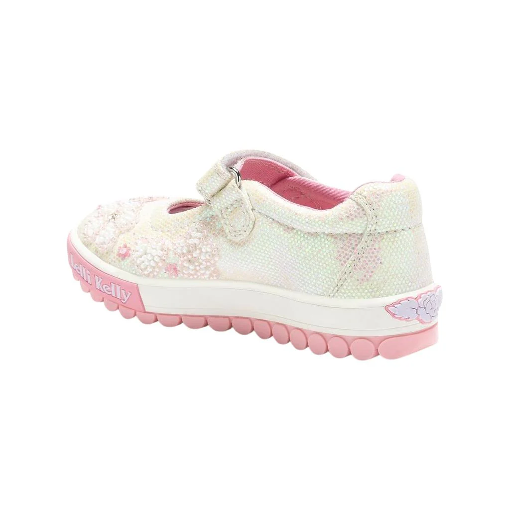 Lelli Kelly LK4924 (BI01) Cressida White Glitter Canvas Shoes - Image 4