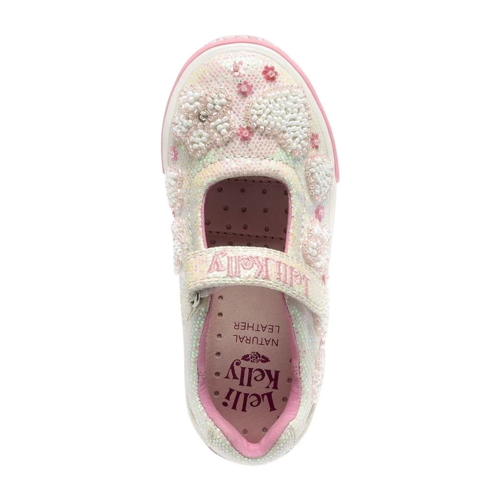 Lelli Kelly LK4924 (BI01) Cressida White Glitter Canvas Shoes - Image 5
