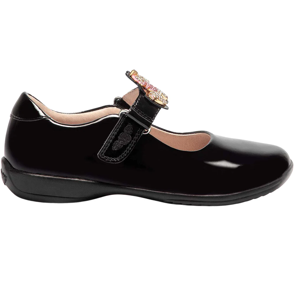 Lelli Kelly LK8100 (DB01) Bliss Unicorn Black Patent School Shoes F Fit - Image 2