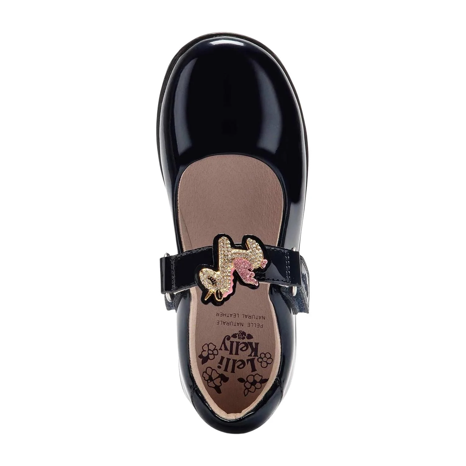 Lelli Kelly LK8100 (DE01) Bliss Unicorn Blue Patent School Shoes F Fit - Image 5