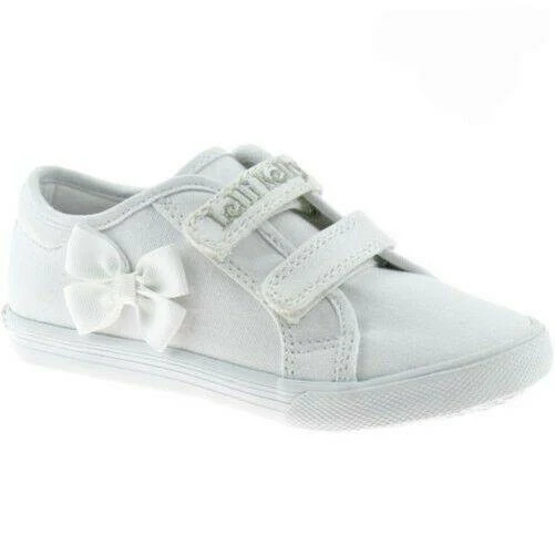 Lelli Kelly LK8199 (BA01) White Lily Canvas School Pumps - Image 46