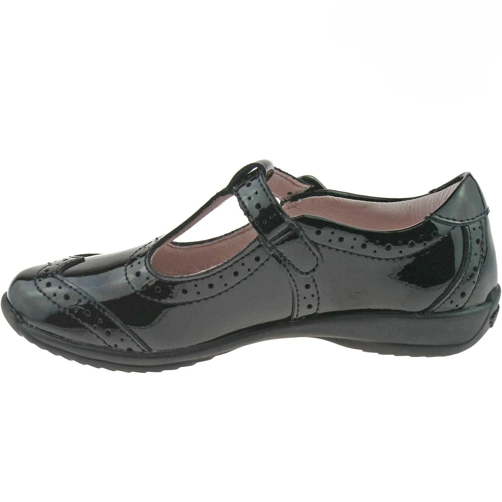Lelli Kelly LK8216 (DB01) Jennette Black Patent T-Bar School Shoes F Width - Image 171