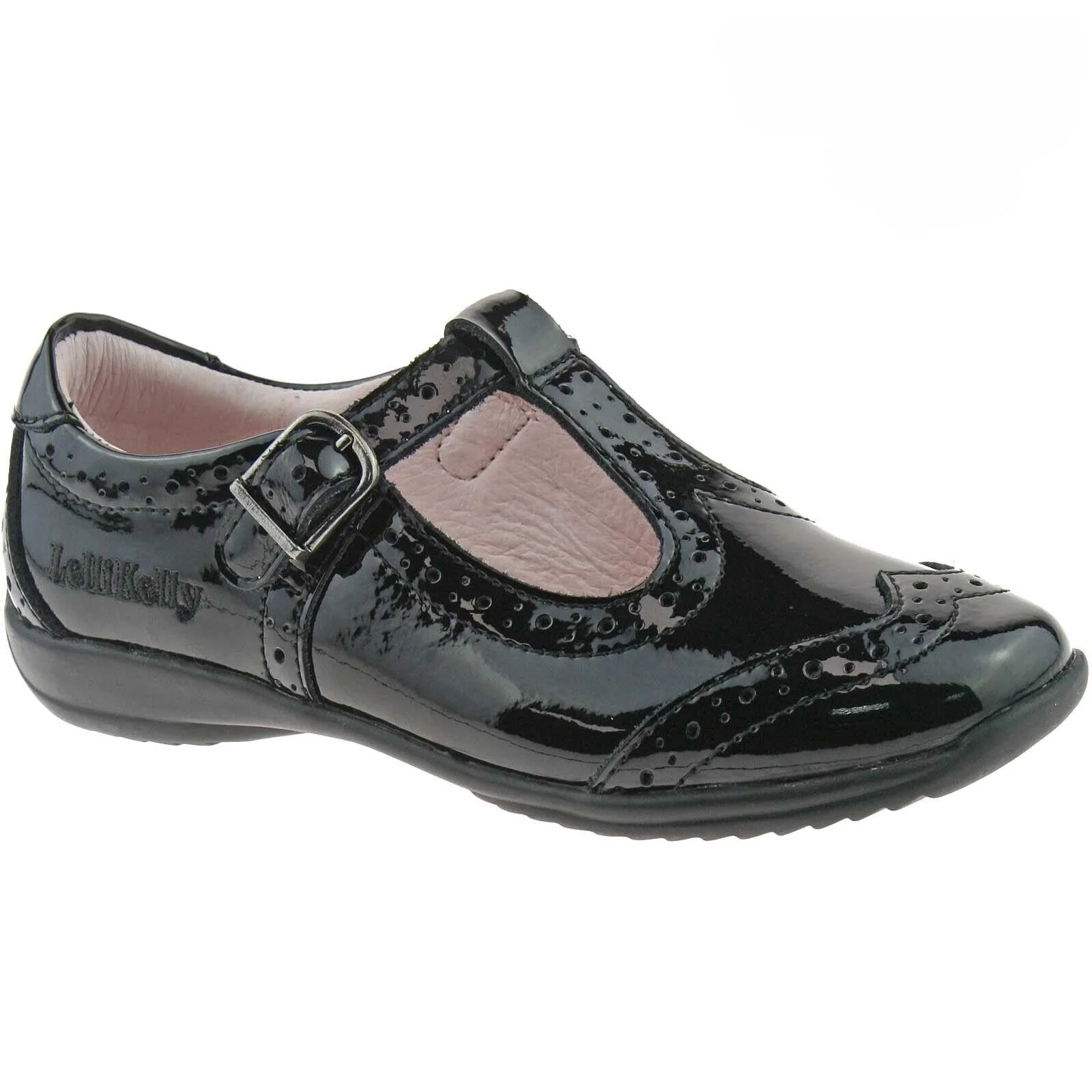 Lelli Kelly LK8216 (DB01) Jennette Black Patent T-Bar School Shoes F Width - Image 247