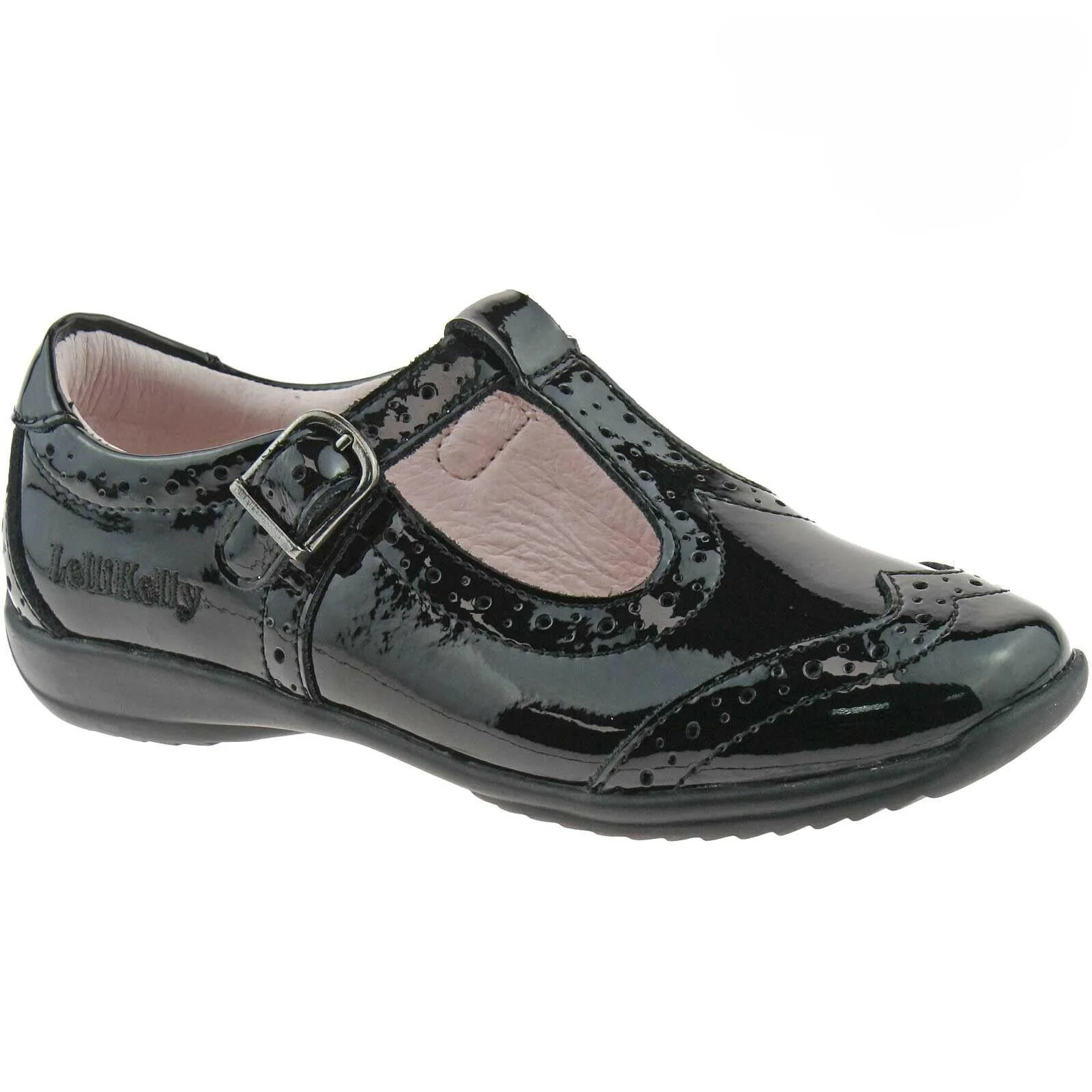 Lelli Kelly LK8216 (DB01) Jennette Black Patent T-Bar School Shoes F Width - Image 30