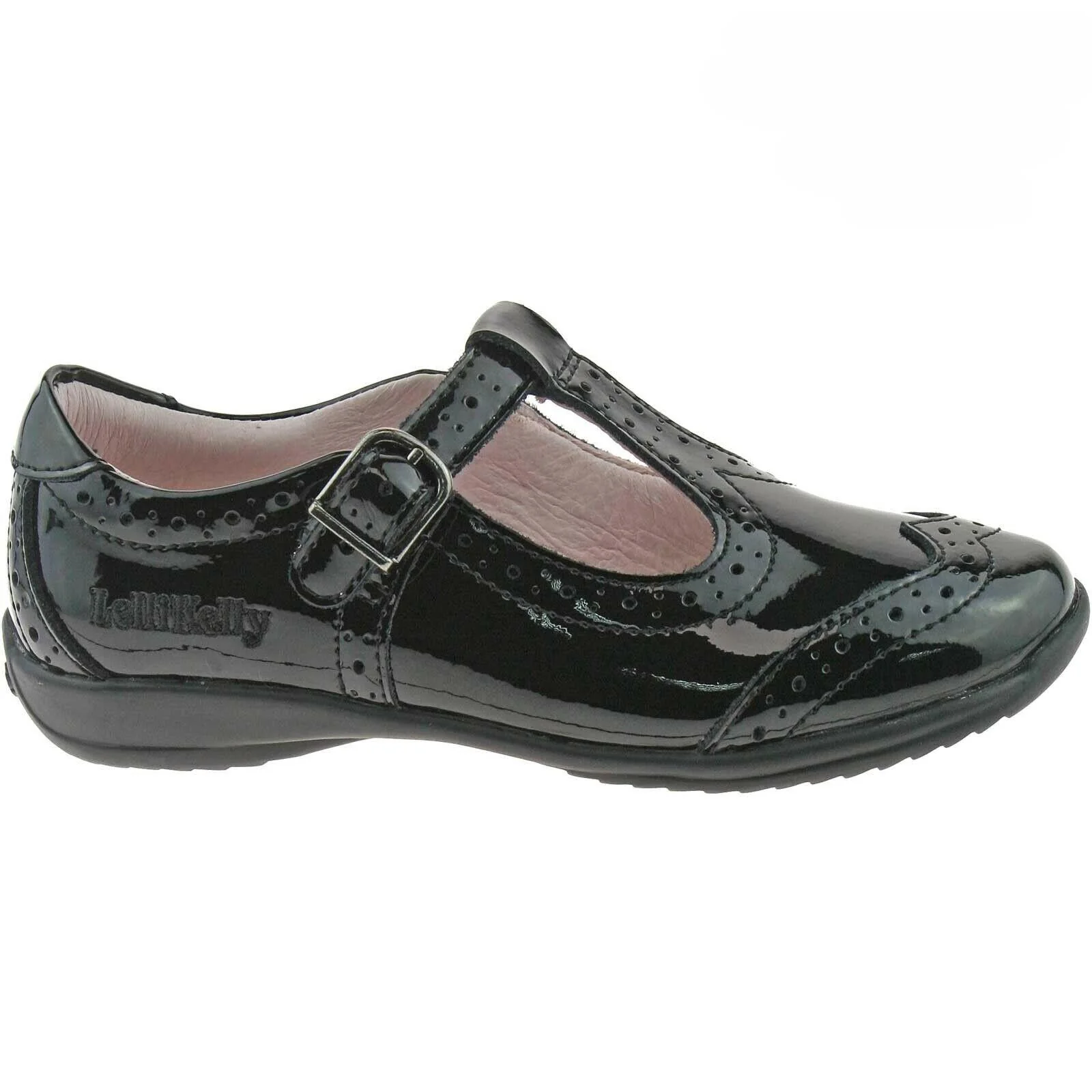Lelli Kelly LK8216 (DB01) Jennette Black Patent T-Bar School Shoes F Width - Image 97