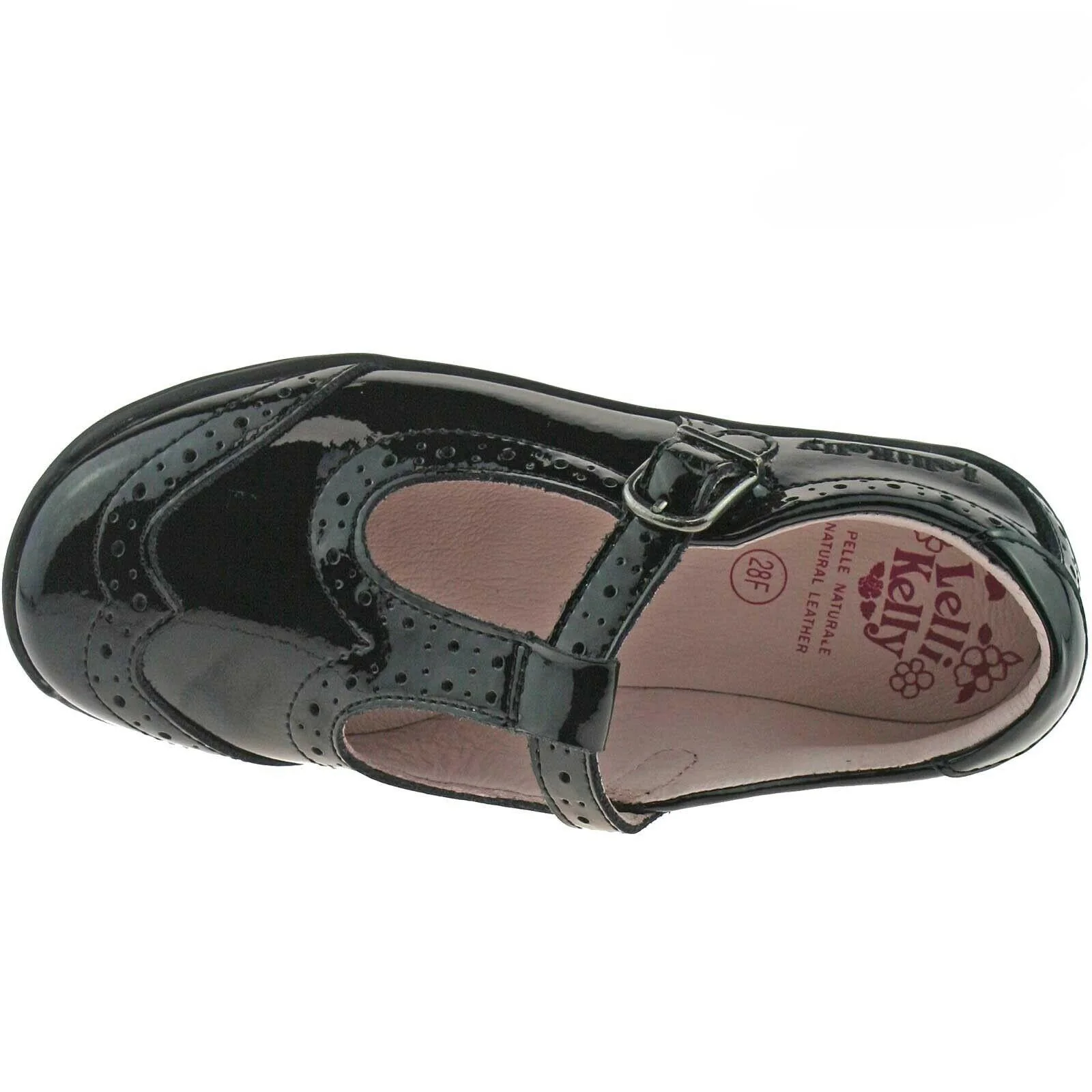 Lelli Kelly LK8216 (DB01) Jennette Black Patent T-Bar School Shoes F Width - Image 99