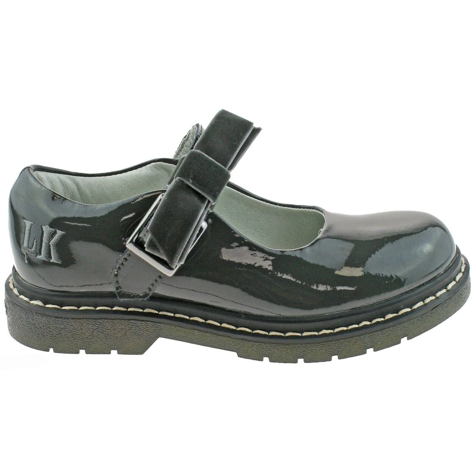 Lelli Kelly LK8286 (DR01) Frankie SNR Grey Patent School Shoes F Fitting - Image 3