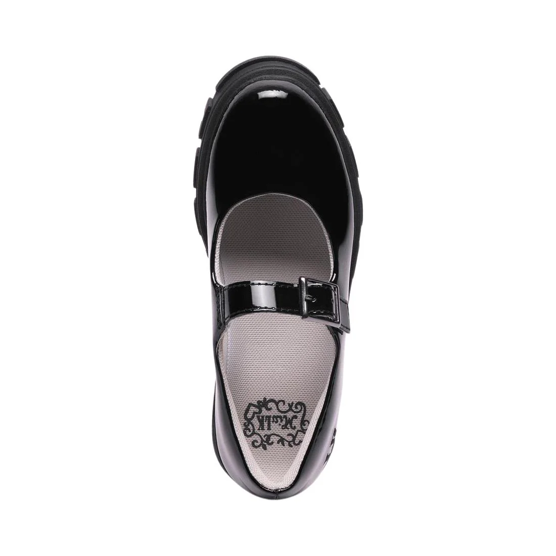Lelli Kelly LK8430 (NE03) Madeline Black Patent Chunky School Shoes - Image 2