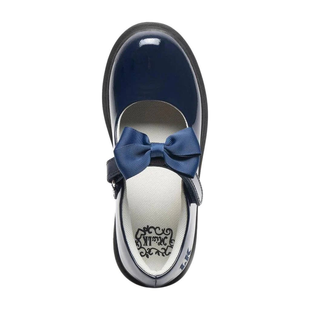 Lelli Kelly LK8461 (BL03) Miss LK Mia Blue Bow Patent School Shoes - Image 4