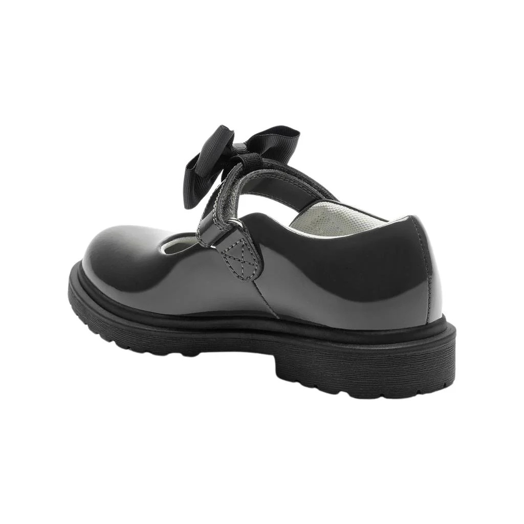 Lelli Kelly LK8461 (GR03) Miss LK Mia Grey Bow Patent School Shoes - Image 2