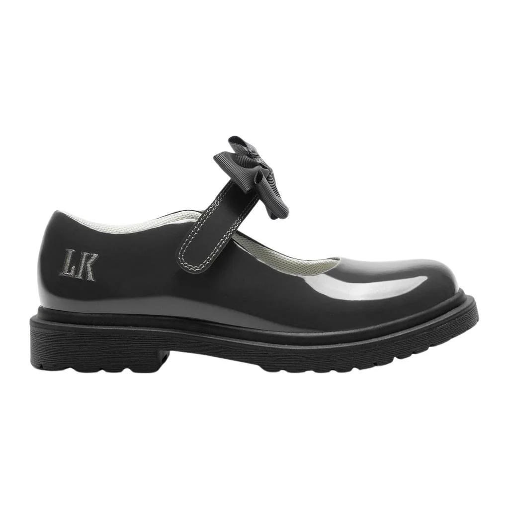 Lelli Kelly LK8461 (GR03) Miss LK Mia Grey Bow Patent School Shoes - Image 4