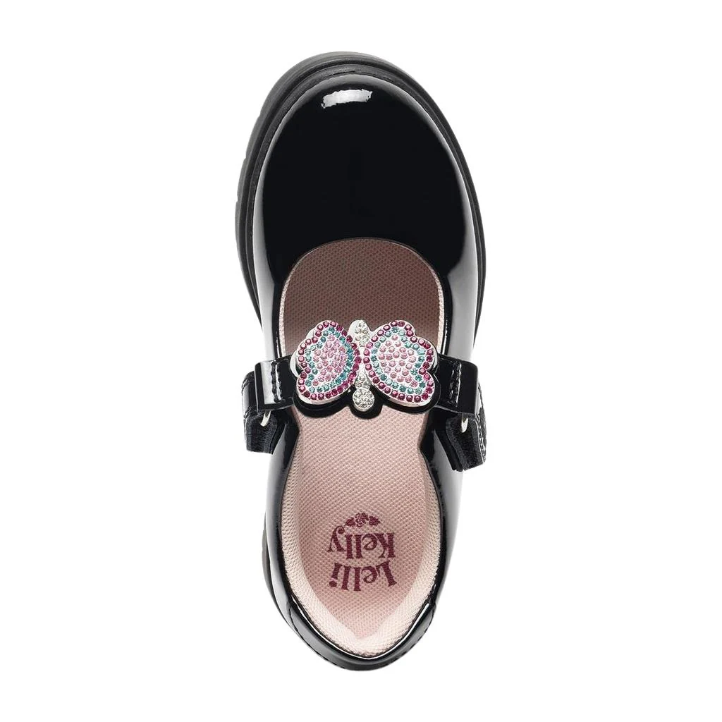 Lelli Kelly LK8510 (NE03) Luna 3 Butterfly Black Patent School Shoes - Image 21