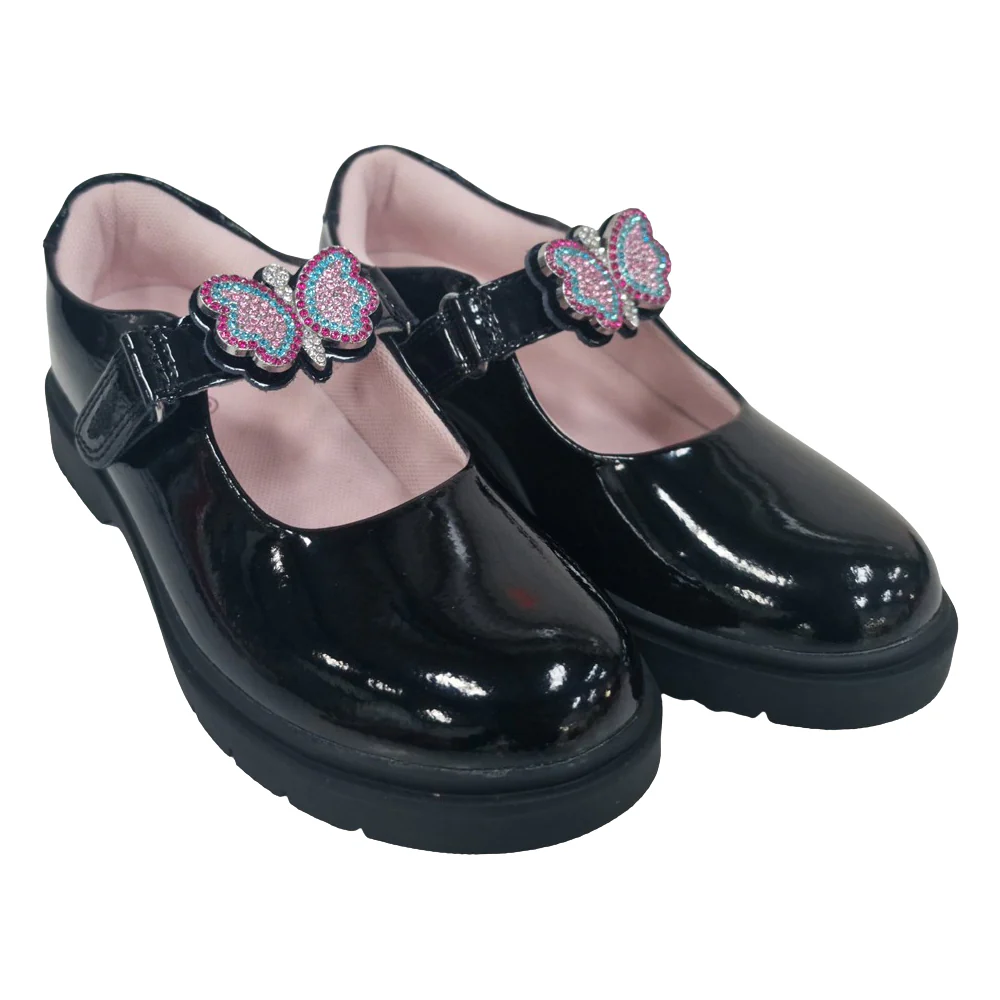 Lelli Kelly LK8510 (NE03) Luna 3 Butterfly Black Patent School Shoes - Image 25
